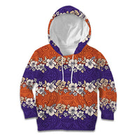 Hawaiian Hibiscus Kid Hoodie Orange and Purple Unique
