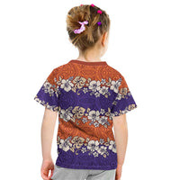 Hawaiian Hibiscus Kid T Shirt Orange and Purple Unique