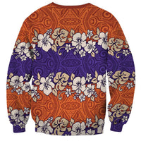 Hawaiian Hibiscus Sweatshirt Orange and Purple Unique LT01 - Polynesian Pride