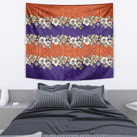 Hawaiian Hibiscus Tapestry Orange and Purple Unique LT01 - Polynesian Pride