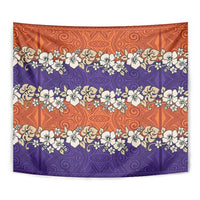Hawaiian Hibiscus Tapestry Orange and Purple Unique LT01 - Polynesian Pride