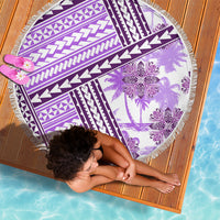 Hawaii Quilt Beach Blanket Kakau Polynesian Pattern Lilac Version LT01 - Polynesian Pride
