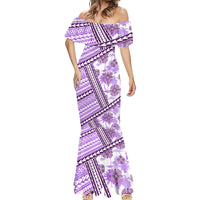 Hawaii Quilt Mermaid Dress Kakau Polynesian Pattern Lilac Version LT01 - Polynesian Pride