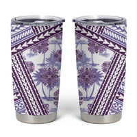 Hawaii Quilt Tumbler Cup Kakau Polynesian Pattern Lilac Version