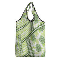 Hawaii Quilt Grocery Bag Kakau Polynesian Pattern Olive Green Version