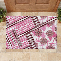 Hawaii Quilt Rubber Doormat Kakau Polynesian Pattern Mauve Pink Version LT01 - Polynesian Pride