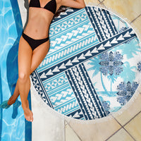 Hawaii Quilt Beach Blanket Kakau Polynesian Pattern Sky Blue Version LT01 - Polynesian Pride