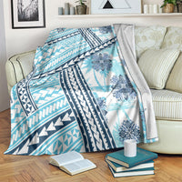 Hawaii Quilt Blanket Kakau Polynesian Pattern Sky Blue Version LT01 - Polynesian Pride