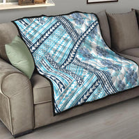 Hawaii Quilt Quilt Kakau Polynesian Pattern Sky Blue Version LT01 - Polynesian Pride