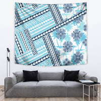 Hawaii Quilt Tapestry Kakau Polynesian Pattern Sky Blue Version LT01 - Polynesian Pride