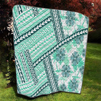 Hawaii Quilt Quilt Kakau Polynesian Pattern Teal Version LT01 - Polynesian Pride