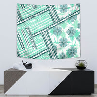 Hawaii Quilt Tapestry Kakau Polynesian Pattern Teal Version LT01 - Polynesian Pride