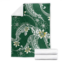 Polynesian Hawaiian Plumeria Tribal Pattern Blanket Green Version LT01 - Polynesian Pride