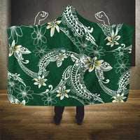 Polynesian Hawaiian Plumeria Tribal Pattern Hooded Blanket Green Version LT01 - Polynesian Pride