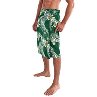 Polynesian Hawaiian Plumeria Tribal Pattern Lavalava Green Version