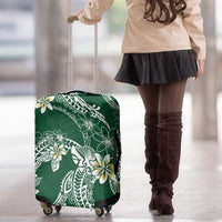 Polynesian Hawaiian Plumeria Tribal Pattern Luggage Cover Green Version