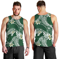 Polynesian Hawaiian Plumeria Tribal Pattern Men Tank Top Green Version LT01 - Polynesian Pride