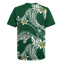 Polynesian Hawaiian Plumeria Tribal Pattern Rugby Jersey Green Version LT01 - Polynesian Pride