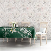 Polynesian Hawaiian Plumeria Tribal Pattern Tablecloth Green Version LT01 - Polynesian Pride