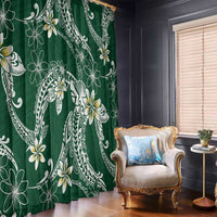Polynesian Hawaiian Plumeria Tribal Pattern Window Curtain Green Version LT01 - Polynesian Pride