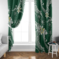 Polynesian Hawaiian Plumeria Tribal Pattern Window Curtain Green Version LT01 - Polynesian Pride