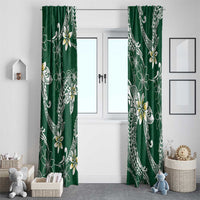 Polynesian Hawaiian Plumeria Tribal Pattern Window Curtain Green Version LT01 - Polynesian Pride