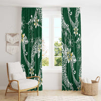 Polynesian Hawaiian Plumeria Tribal Pattern Window Curtain Green Version LT01 - Polynesian Pride