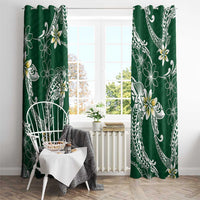 Polynesian Hawaiian Plumeria Tribal Pattern Window Curtain Green Version LT01 - Polynesian Pride
