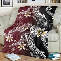 Polynesian Hawaiian Plumeria Tribal Pattern Blanket Special Wine Red Version LT01 - Polynesian Pride