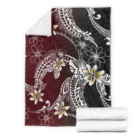 Polynesian Hawaiian Plumeria Tribal Pattern Blanket Special Wine Red Version LT01 - Polynesian Pride