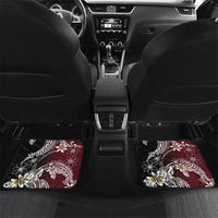 Polynesian Hawaiian Plumeria Tribal Pattern Car Mats Special Wine Red Version
