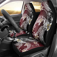Polynesian Hawaiian Plumeria Tribal Pattern Car Seat Cover Special Wine Red Version