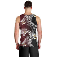 Polynesian Hawaiian Plumeria Tribal Pattern Men Tank Top Special Wine Red Version LT01 - Polynesian Pride
