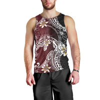 Polynesian Hawaiian Plumeria Tribal Pattern Men Tank Top Special Wine Red Version LT01 - Polynesian Pride