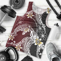 Polynesian Hawaiian Plumeria Tribal Pattern Men Tank Top Special Wine Red Version LT01 - Polynesian Pride