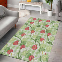 Anthurium Pikake Ti Leaf Palaka Area Rug Green Version