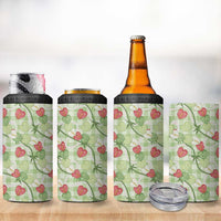 Anthurium Pikake Ti Leaf Palaka 4 in 1 Can Cooler Tumbler Green Version LT01 - Polynesian Pride