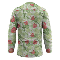 Anthurium Pikake Ti Leaf Palaka Hockey Jersey Green Version LT01 - Polynesian Pride