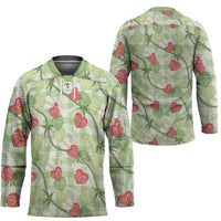 Anthurium Pikake Ti Leaf Palaka Hockey Jersey Green Version LT01 - Polynesian Pride