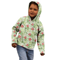 Anthurium Pikake Ti Leaf Palaka Kid Hoodie Green Version LT01 - Polynesian Pride
