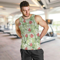 Anthurium Pikake Ti Leaf Palaka Men Tank Top Green Version LT01 Green - Polynesian Pride