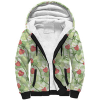 Anthurium Pikake Ti Leaf Palaka Sherpa Hoodie Green Version LT01 Unisex Green - Polynesian Pride