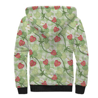 Anthurium Pikake Ti Leaf Palaka Sherpa Hoodie Green Version LT01 - Polynesian Pride