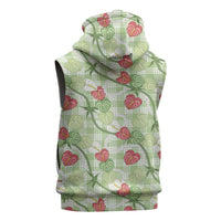 Anthurium Pikake Ti Leaf Palaka Sleeveless Zip Hoodie Green Version LT01 - Polynesian Pride