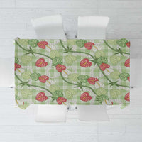 Anthurium Pikake Ti Leaf Palaka Tablecloth Green Version LT01 Green - Polynesian Pride