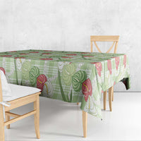 Anthurium Pikake Ti Leaf Palaka Tablecloth Green Version LT01 - Polynesian Pride