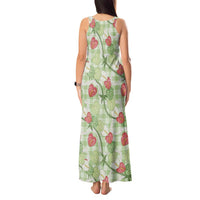 Anthurium Pikake Ti Leaf Palaka Tank Maxi Dress Green Version LT01 - Polynesian Pride