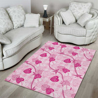 Anthurium Pikake Ti Leaf Palaka Area Rug Pink Version