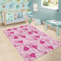 Anthurium Pikake Ti Leaf Palaka Area Rug Pink Version