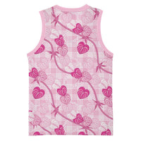 Anthurium Pikake Ti Leaf Palaka Basketball Jersey Pink Version LT01 - Polynesian Pride